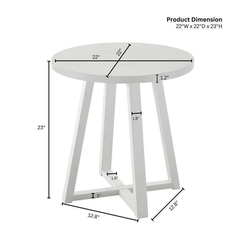 Roundhill Furniture Modern Harmony Wood Round End Table
