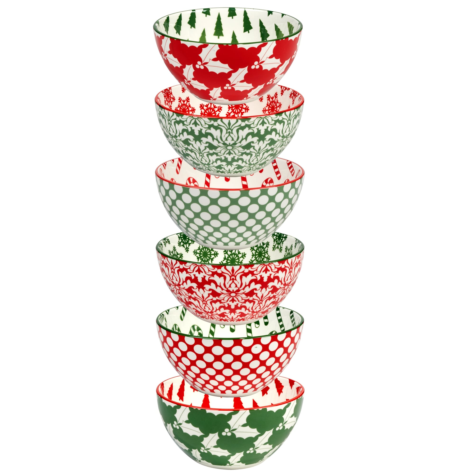 Certified International Winter Medley 13 oz. All Purpose Bowls, Set of 6 Assorted Designs - 13 oz.