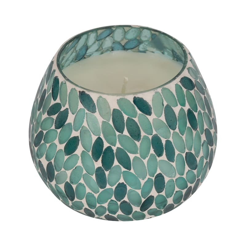 Sagebrook Home Glass, 5" 17 Oz Scented Candle, 4"H - 5" x 5" x 4"