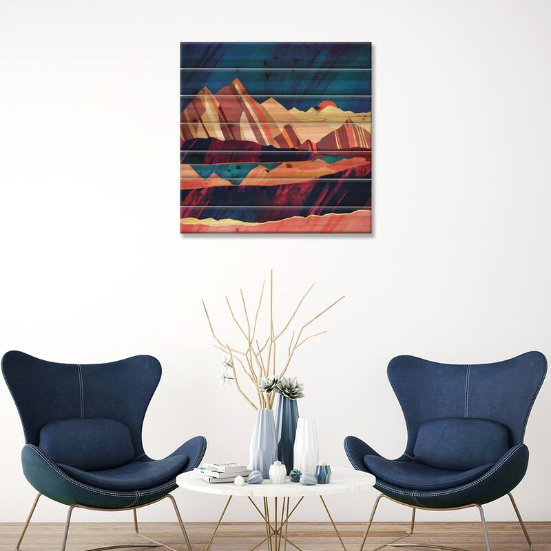 Desert Valley Print On Wood by SpaceFrog Designs - Multi-Color