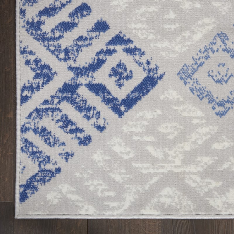 Jotu Distressed Geometric Abstract Modern Non Skid Stain Resistant Area Rug By HomeRoots - 96' X '24' X '0.39