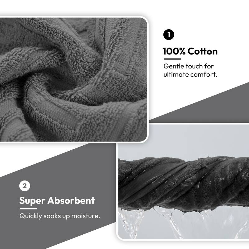 Luxury Jacquard 8 Piece Bath Towels Set