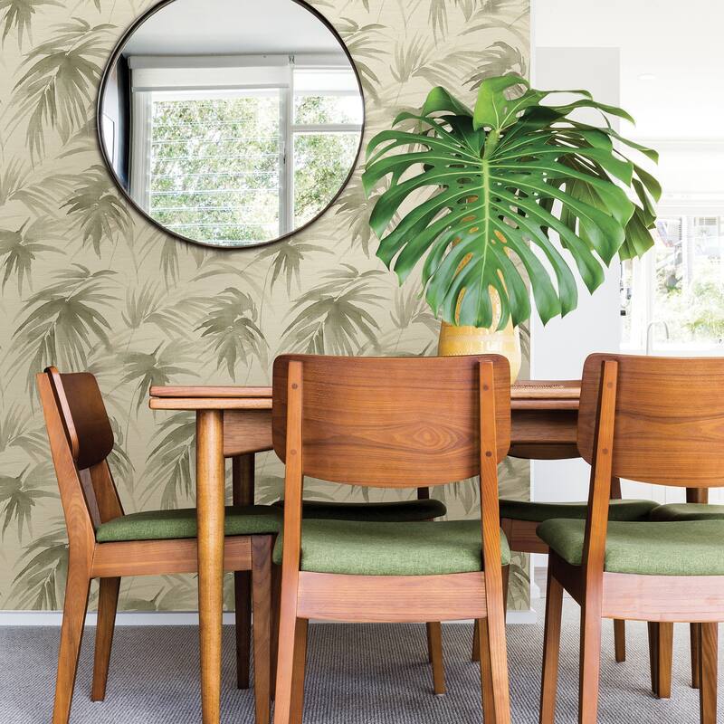 Scott Living Darlana Sage Grasscloth Wallpaper