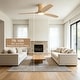 preview thumbnail 70 of 69, Sofucor 52Inch Low Profile Flush Mount Ceiling Fan with LED Light,3‑Blade Quiet Light Combo for Bedroom Kitchen Living Room