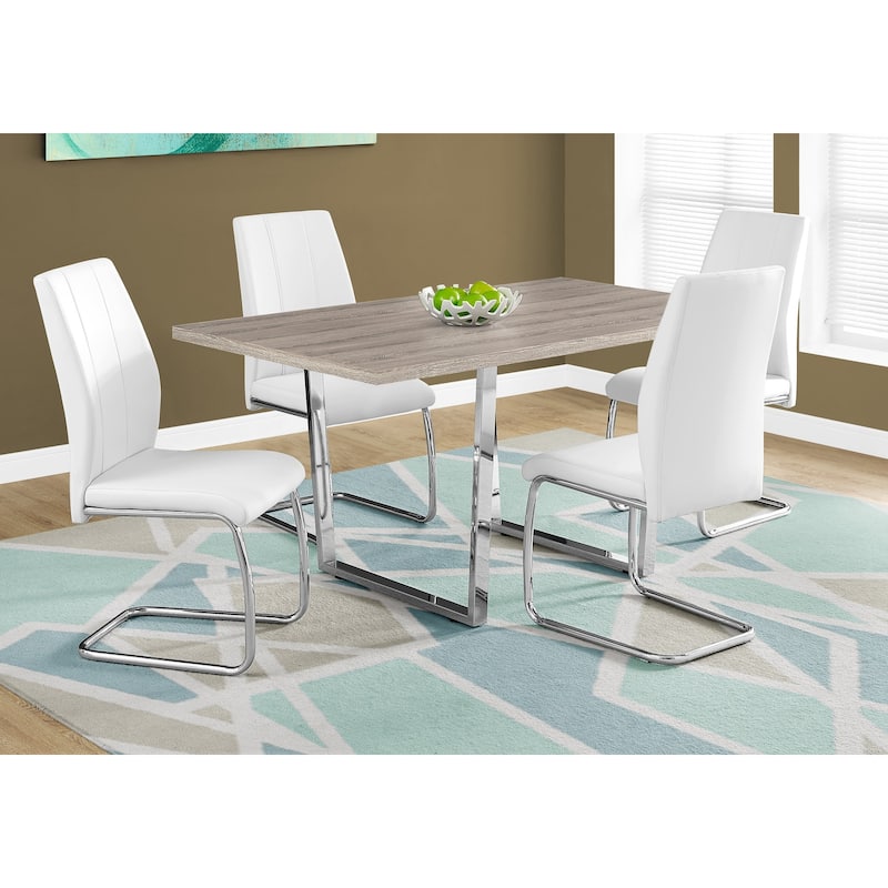 Dining Table, Rectangular, Kitchen, Dining Room, Chrome Metal