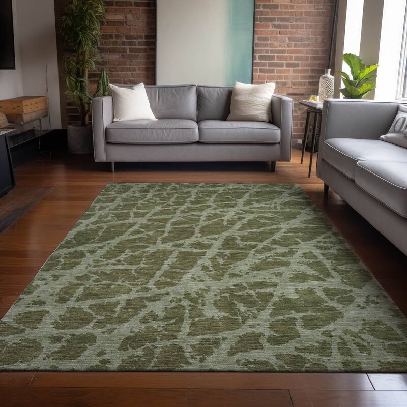 Allus Contemporary Abstract Weather Resistant Blended Style Outdoor Rug