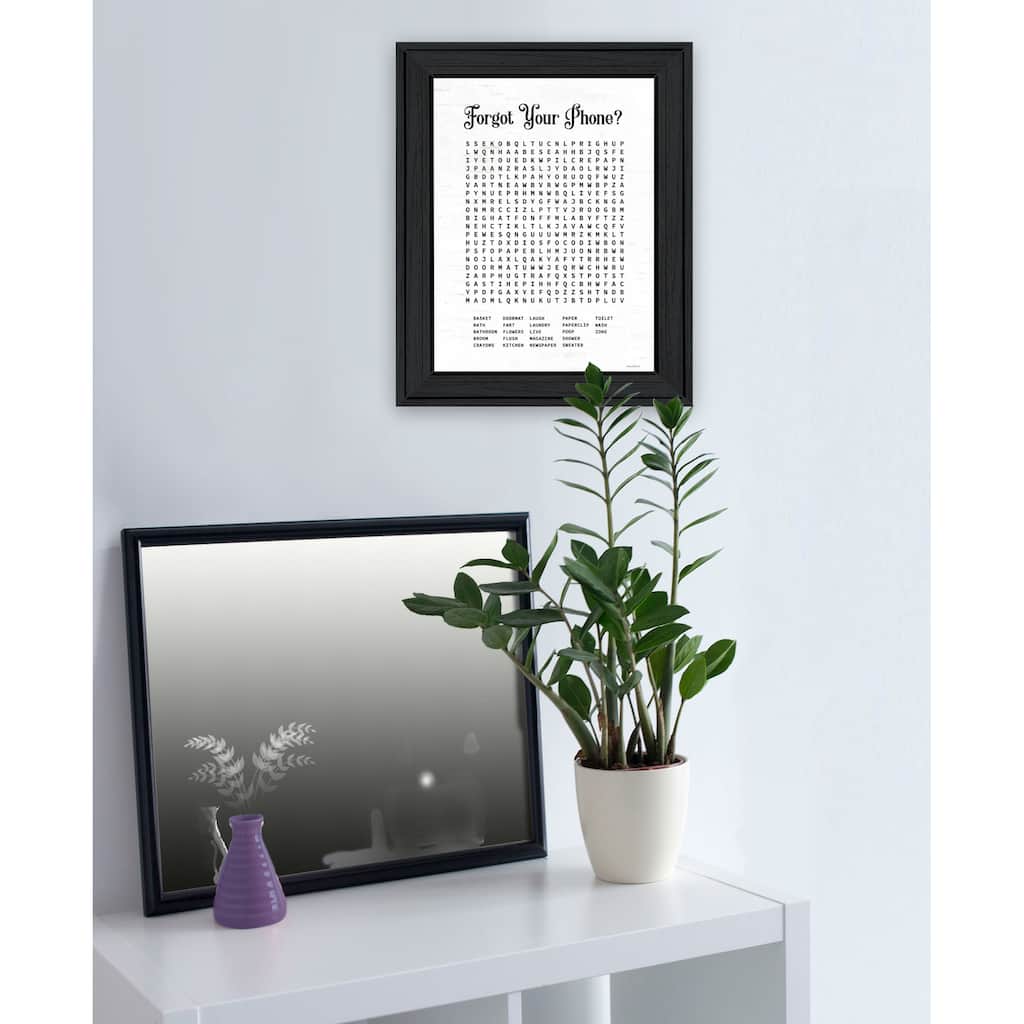 TrendyDecor4U Contemporary "Forgot Your Phone?" Framed Print Wall Art