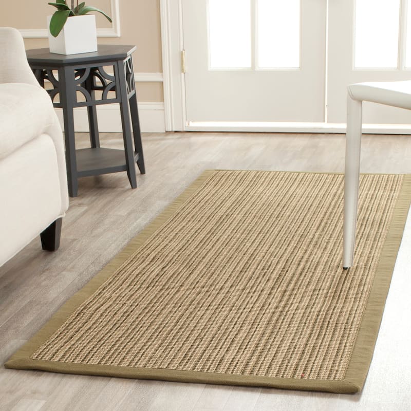 SAFAVIEH Hand-Woven Natural Fiber Alecia Sisal Rug - 2'6" x 12' Runner - Green/Green