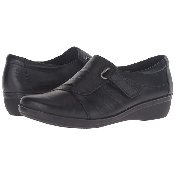 Ladies Clarks Everlay Luna Black Or Dark Brown Leather Casual Trouser Shoes