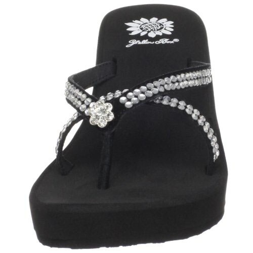 yellow box wedge sandals