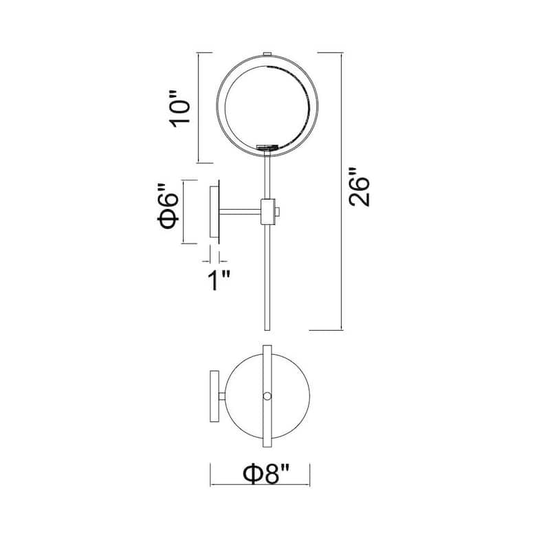 Da Vinci 1 Light 10in Brass Wall Light - Medallion Gold