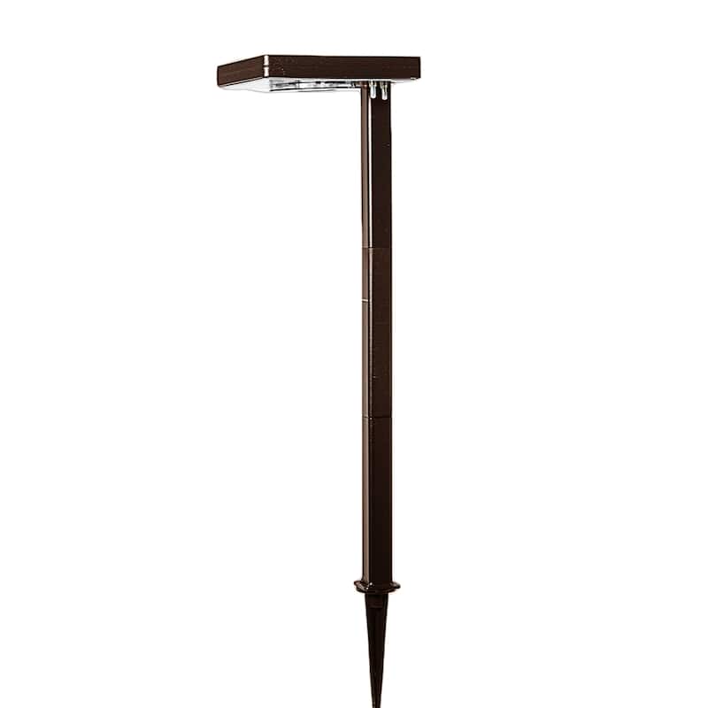 80 Lumen Contemporary Square Solar Outdoor Path Light - 1-Pack - Bronze