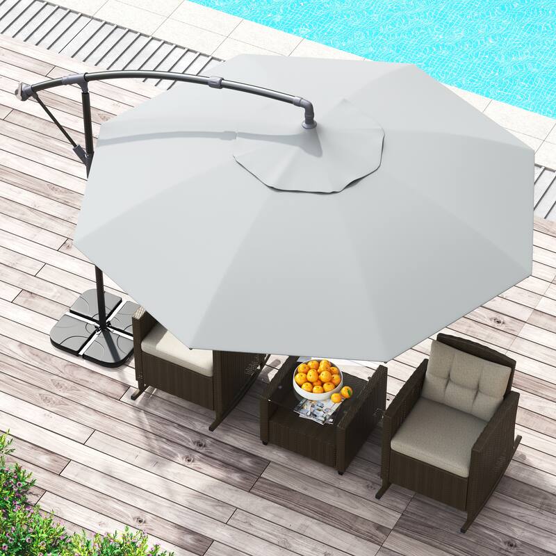 Corvus Vera 10-foot Cantilever Hanging Tilt Offset Canopy Patio Umbrella