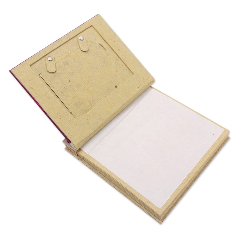 Novica Handmade Autumn Spirit In Pink Natural Fiber Photo Album