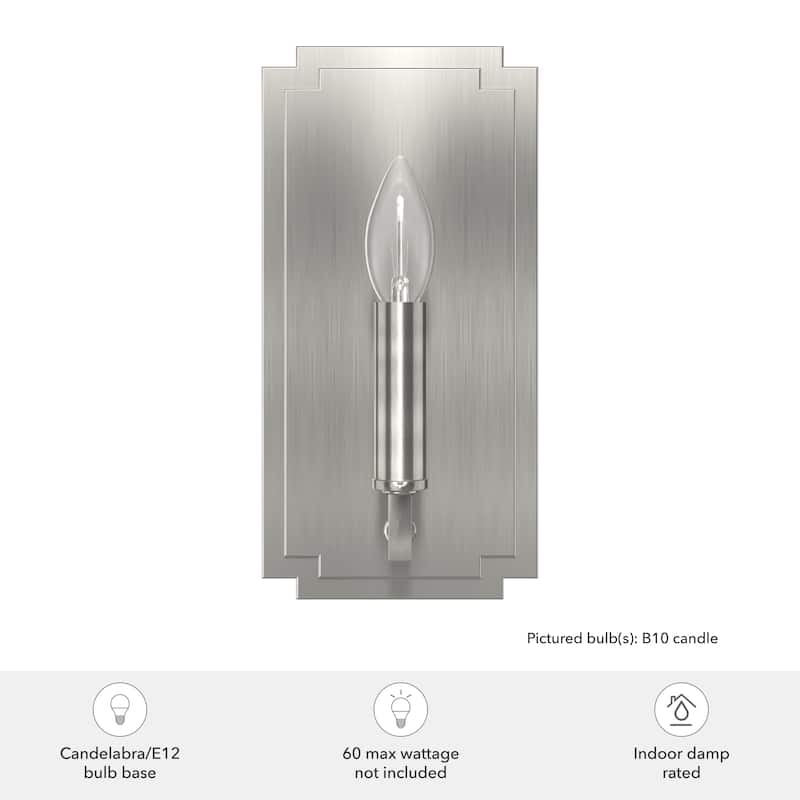 Hunter Zoanne 1-Light Geometric Wall Sconce - Hallway, Bedroom, Artwork - Contemporary, Transitional, Candle