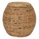 preview thumbnail 60 of 74, Household Essentials Handwoven Barrel Wicker Storage Basket Side Table - 17.0"L x 17.0"W x 19.0"H Water Hyacinth