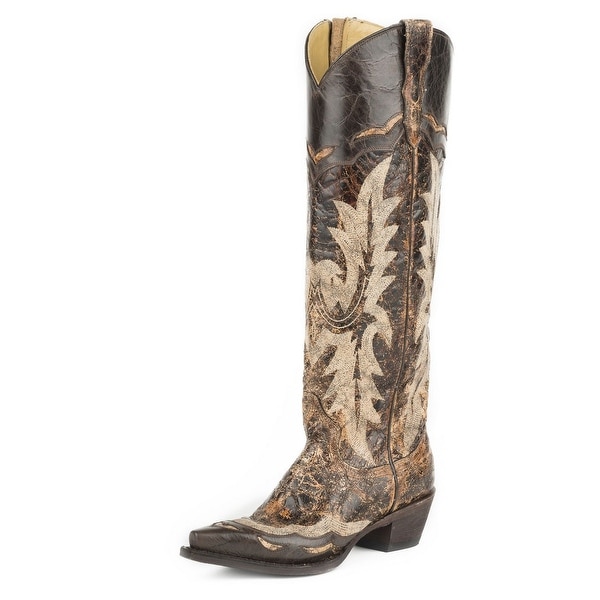 Stetson Western Boots Women Sadie Goat 18" Wingtip