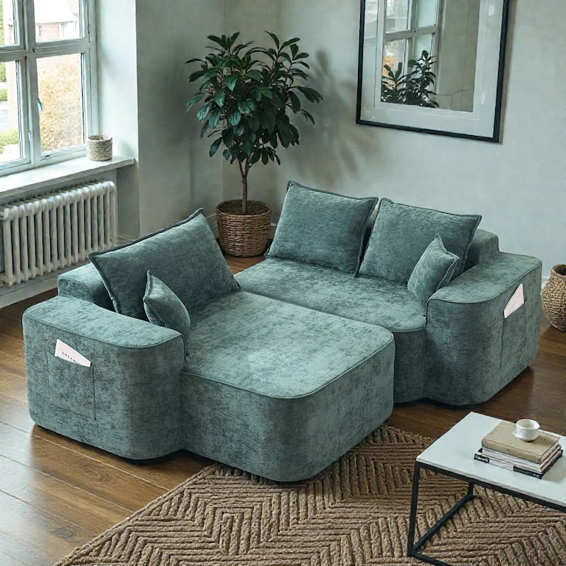 104 Inch L Shaped Sectional Sofa Cloud Couch with Chaise, Extra Deep Seat, No Assembly Modular Corner Sofa