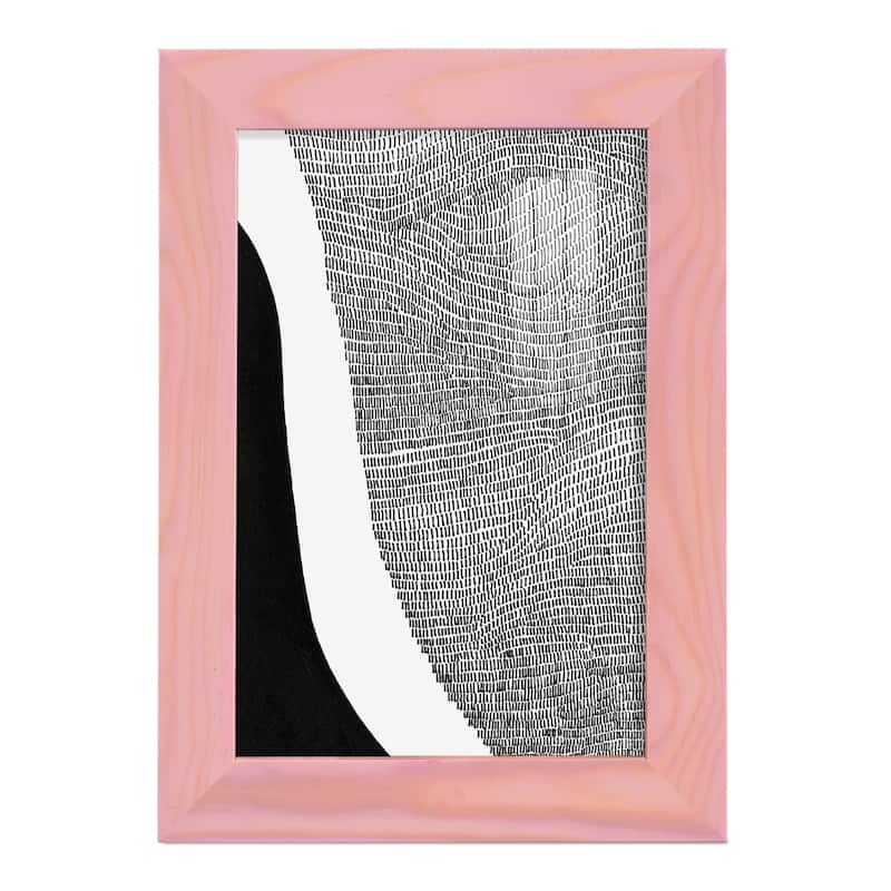 Black & White Abstract I -Framed Print w/glass-Cherry Red