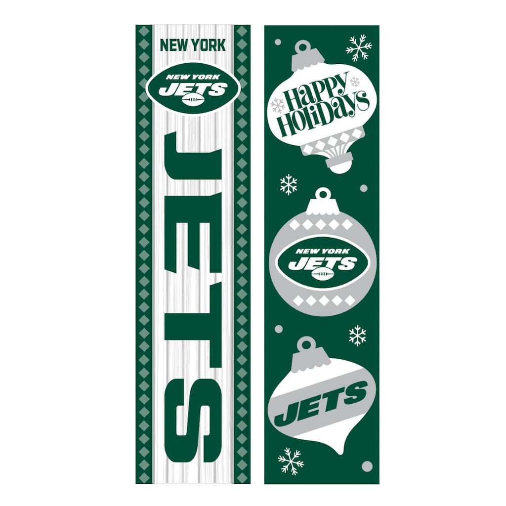 47" Double Sided Seasonal Porch Leaner, New York Jets - 47" x 11.25"