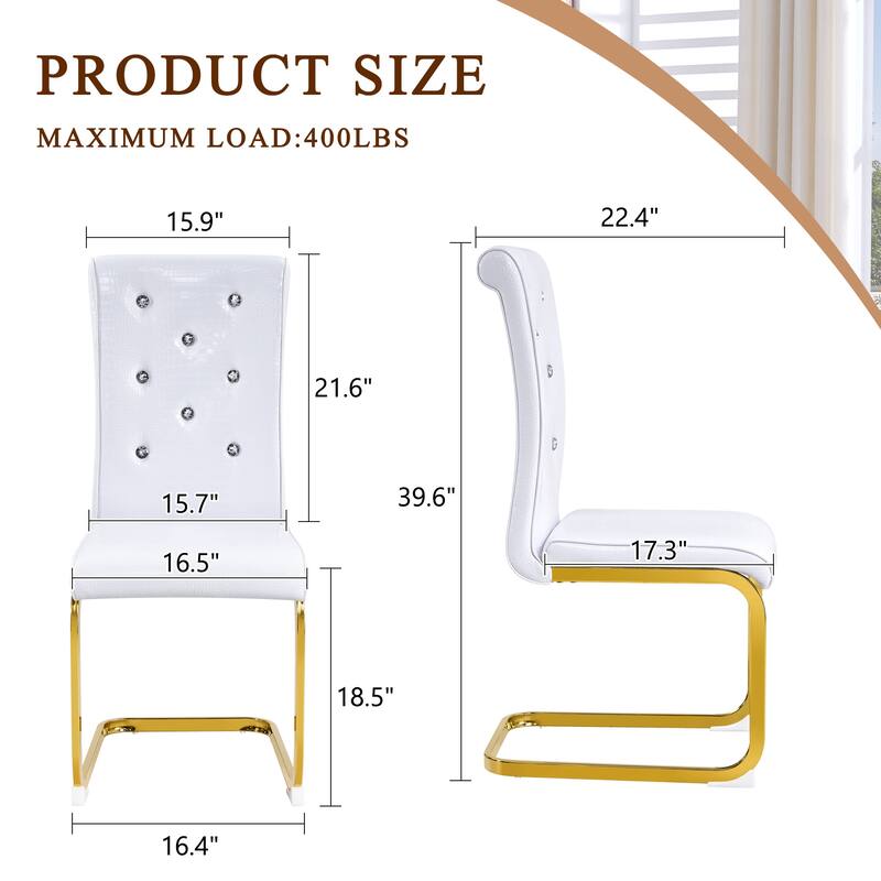 Dining Chair Side Chair Kitchen Chair Leisure Chair Lounge Chair White Gold Office Chair Armless Chair