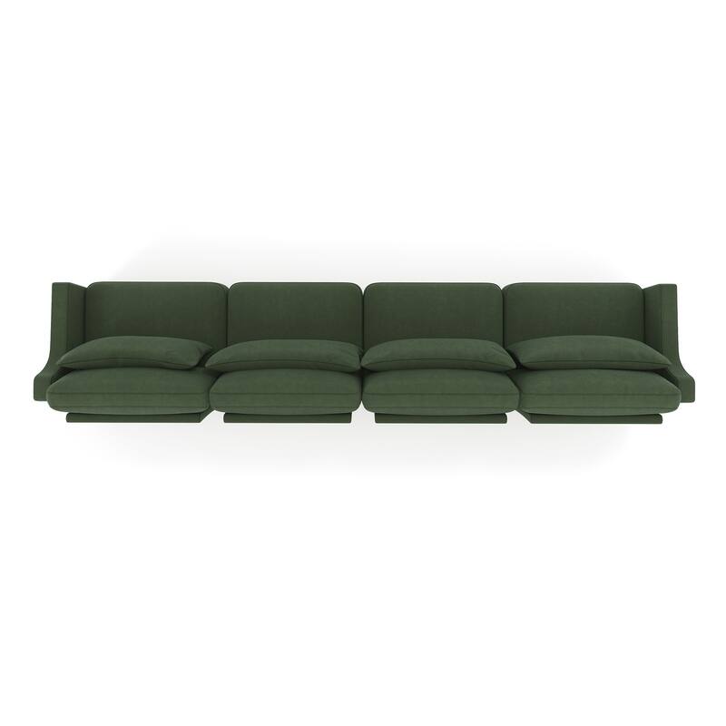 Modern Chenille Sectional Sofa with Lumbar Pillows for Living Rooms,Easy install