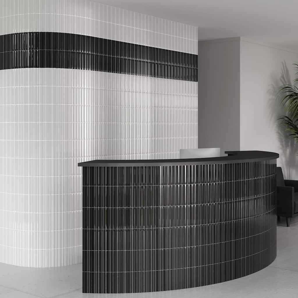 Merola Tile Crown Heights Maori Glossy White 2-5/8" x 7-7/8" Ceramic Wall Tile