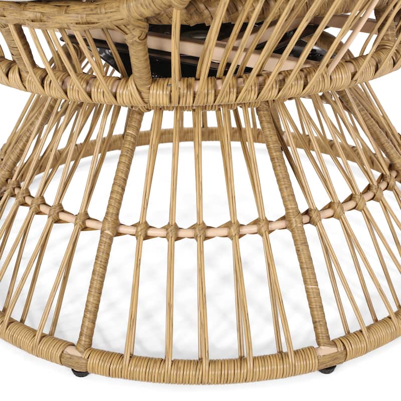 Pintan Outdoor Wicker Swivel Egg Chair by Christopher Knight Home