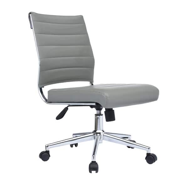 Shop 2xhome Ergonomic Executive Mid Back Pu Leather Office Chair Armless Side No Arms Tilt With Wheels And Padded Cushioned Seat Overstock 28988302