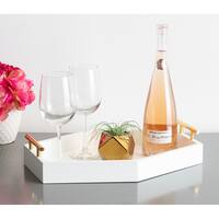Kate and Laurel Lipton Hexagon Tray with Metal Handles - 12x16.5