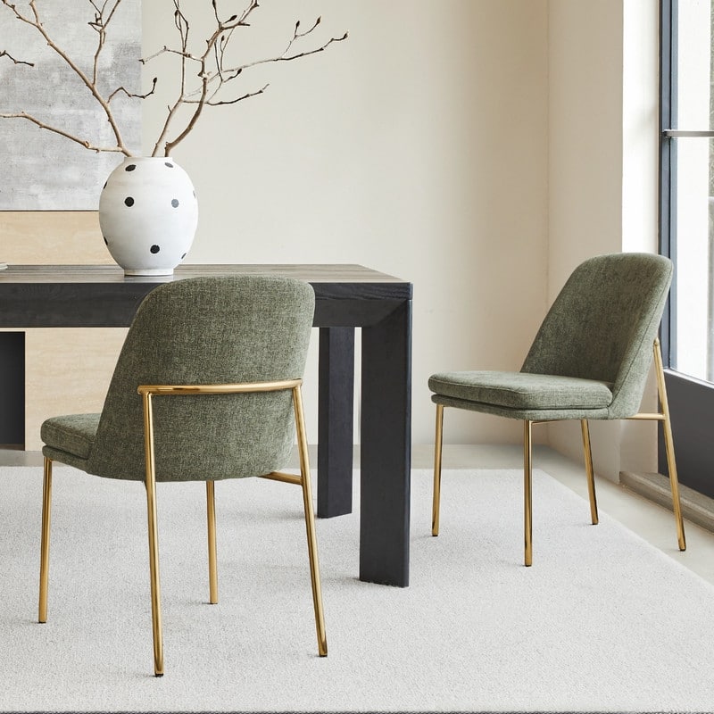 Evelyn Modern Dining Chair with Metal Legs Set of 2