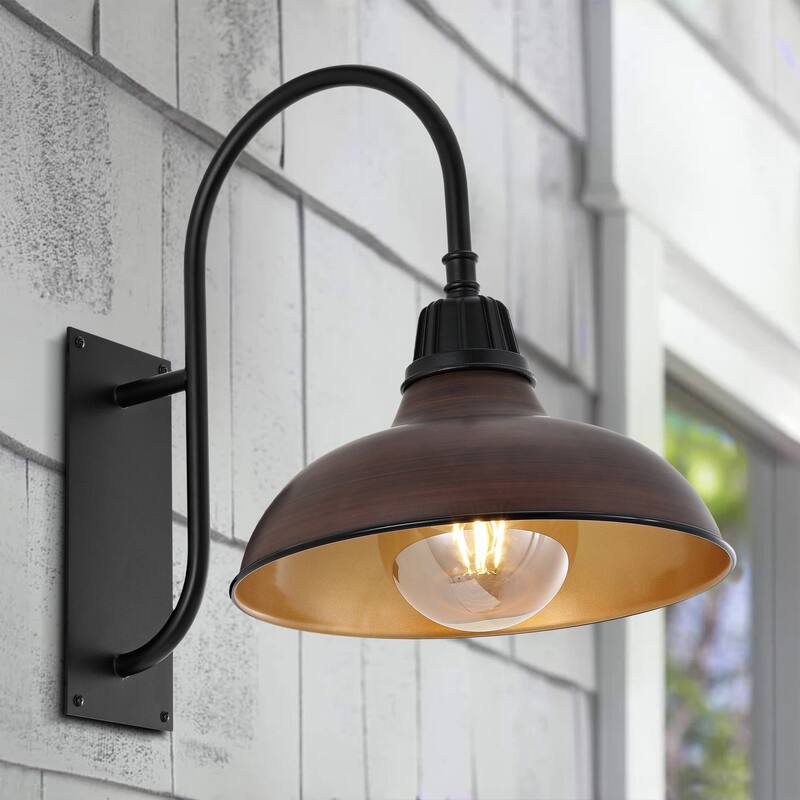 Wallace 12.25" Indoor/Outdoor LED Gooseneck Arm Sconce, By JONATHAN Y