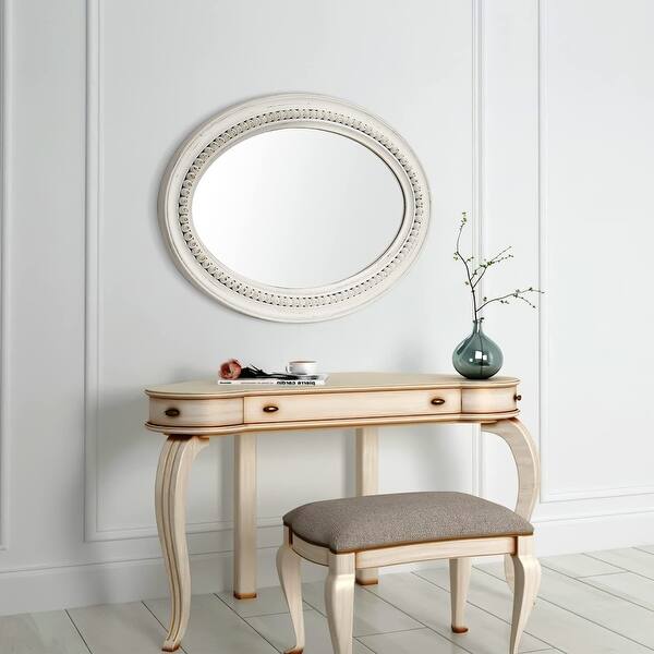 Big Round Mirror 24 Inches Rustic Round Wall Mirrors - Wooden Farmhouse Circle Mirror For Bathroom, Entryway, Bedroom, Living Room, Entryway Decorative Rustic Vanity Mirror