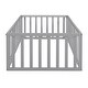 preview thumbnail 25 of 34, Twin Floor Bed Frame, Fun Fence Design with Openable Door, No Slats