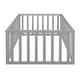 preview thumbnail 25 of 35, Twin Size Wooden Floor Bed Frame with Safety Fence and Privacy Door - Stylish & Minimal Deybed