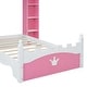 preview thumbnail 12 of 14, Dreamy Twin Size Platform Castle-Shaped Wooden Bed with Shelf for Kids