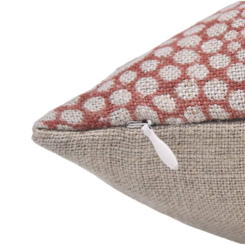 Fabdivine Linen Floral Block print pillow Cover