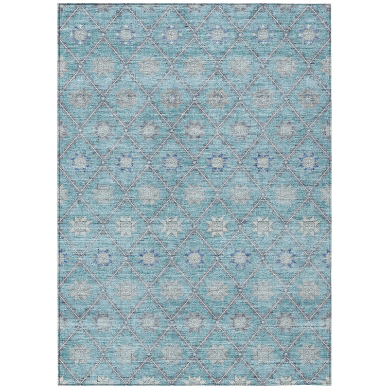 HomeRoots Floral Transitional Rectangle Outdoor Rug