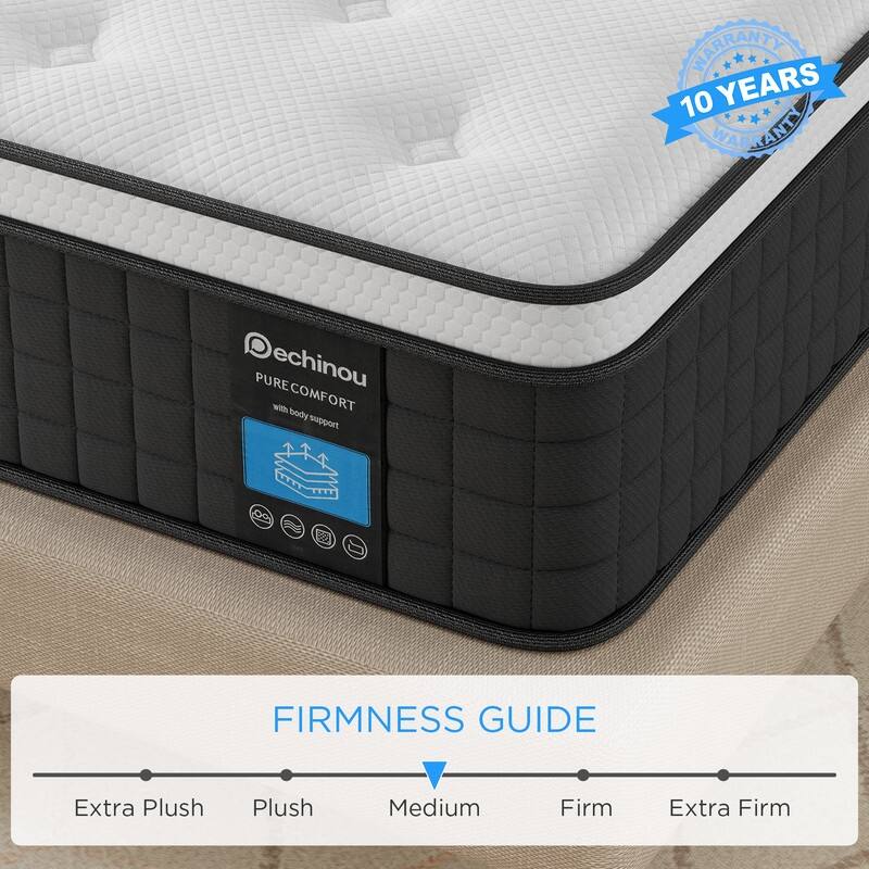 12 in Hybrid Mattress in a Box with Gel Memory Foam, Back Pain Relief & Cooling, Medium Firm Support
