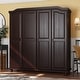 preview thumbnail 18 of 18, Palace Imports 100% Solid Wood Kyle 4-Door Wardrobe Armoire with Solid Wood or Mirrored Doors Java