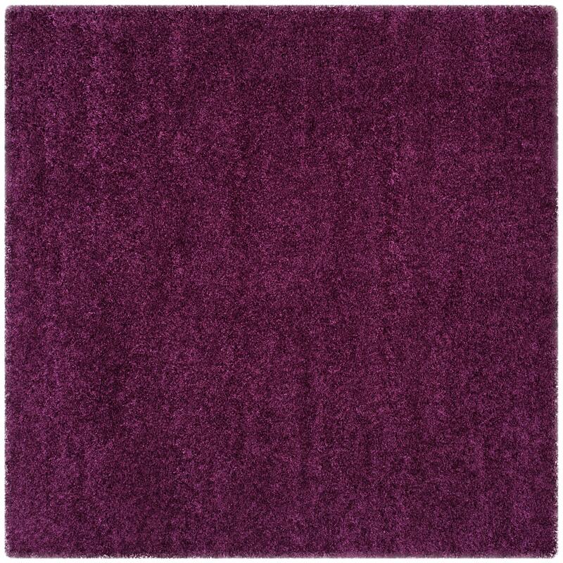 SAFAVIEH California Premium Shag Izat 2-inch Thick Area Rug - 4' Square - Purple