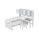 preview thumbnail 8 of 10, Kids Twin Size Bed Frame with Storage Bookcase, Wood Multi-Functional Platform Bed w/ Built-in Desk and Matching Chair, White
