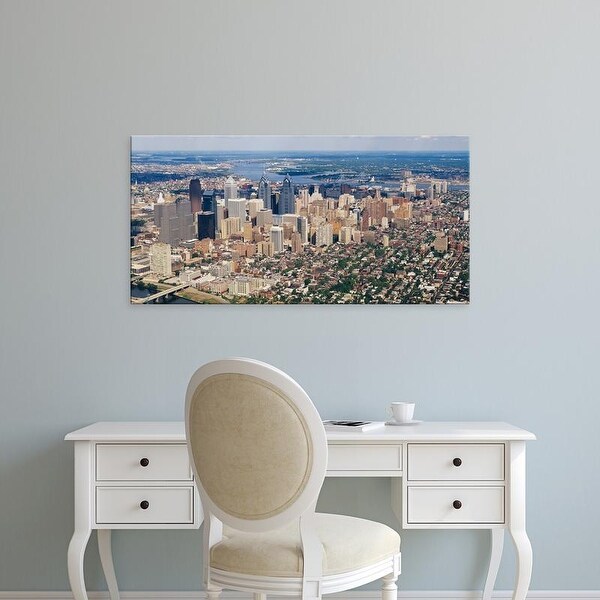 Easy Art Prints Panoramic Images's 'Aerial view of a city, Philadelphia, Pennsylvania, USA' Premium Canvas Art