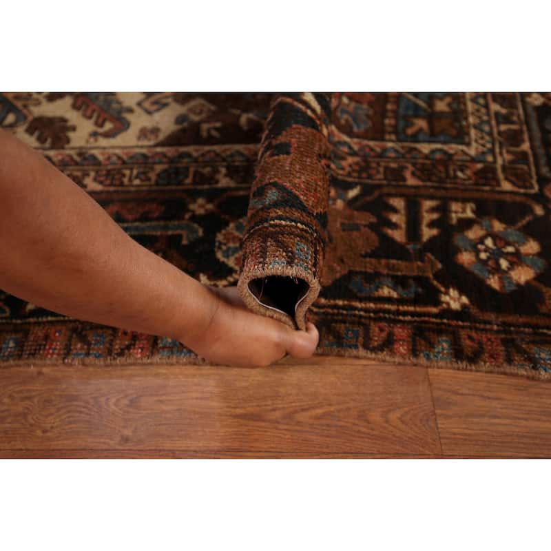 Pre-1900 Antique Heriz Serapi Persian Area Rug Handmade Wool Carpet - 7'5" x 10'4"