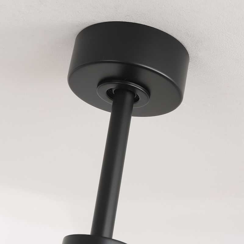 60" Transitional Black Large Windmill Ceiling Fan with Light and Remote - 60-inch W x 12.8-inch H