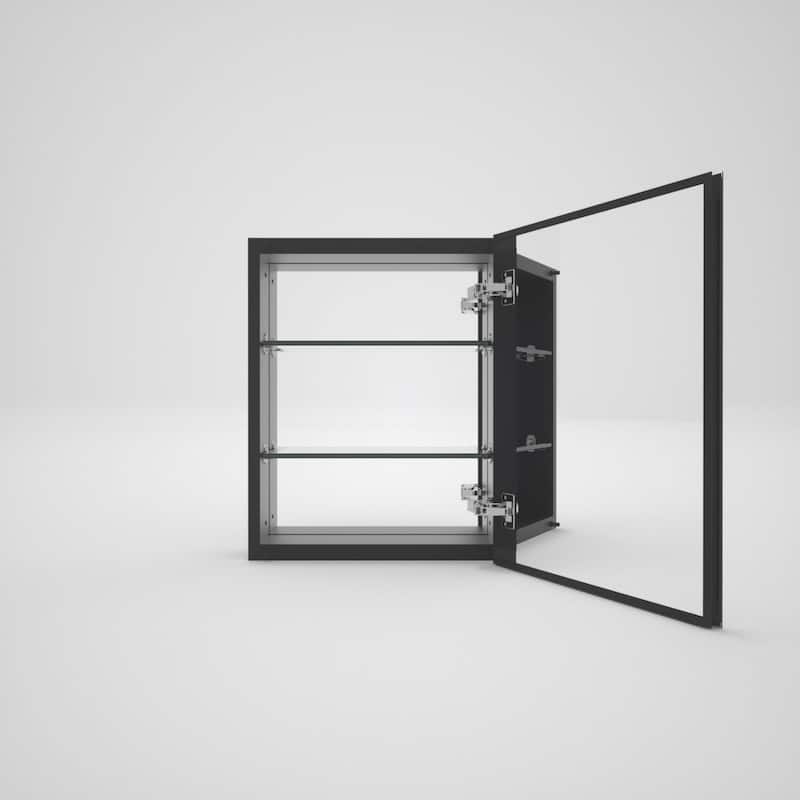 16" x 20" Rectangular Aluminum Surface Mount Medicine Cabinet with Mirror and Shelves - 16" x 20"