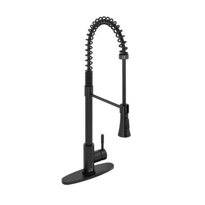 1.8GPM Matte Black Spring Pull Kitchen Faucet