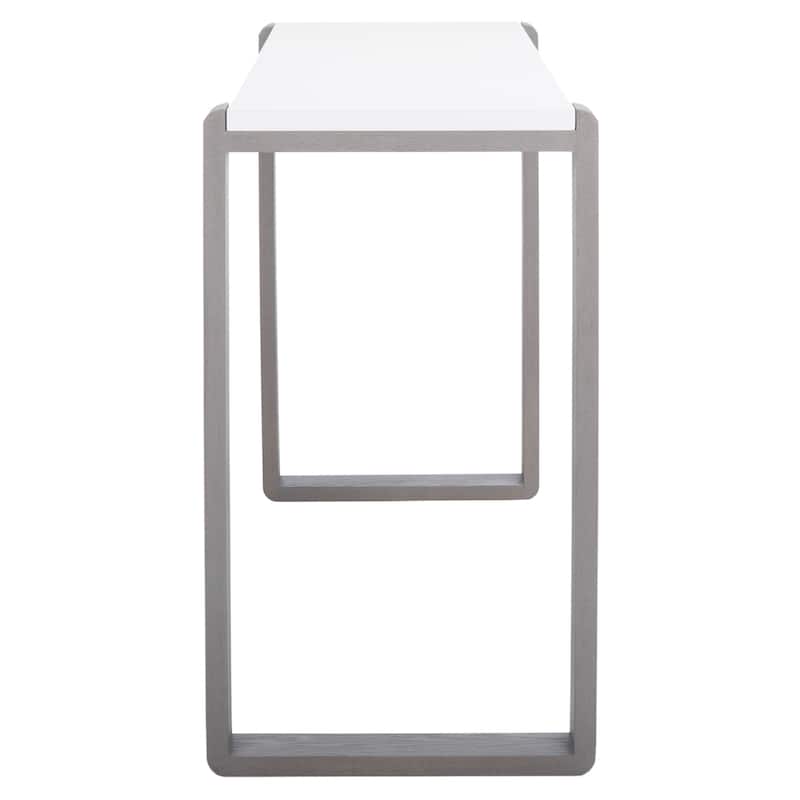 SAFAVIEH Nancie Mid-Century Modern White/ Dark Brown Lacquer Console Table - 51" x 17.6" x 31.5" - 51Wx18Dx32H