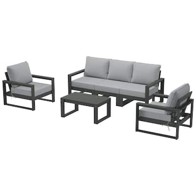Endless Patio Sectional 6-Piece Deep Seating Set with Gray Frame