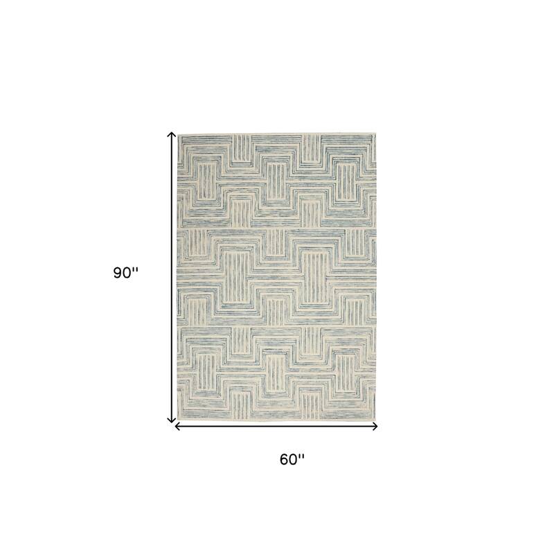 Dugap Power Loomed Geometric Modern Soft Area Rug By HomeRoots